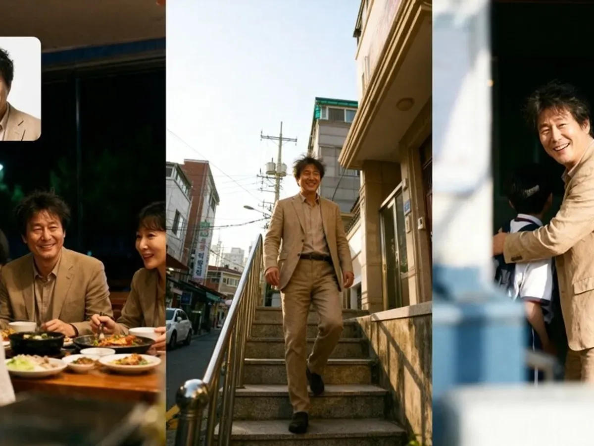Seedream Pro sample: Same man across three scenes